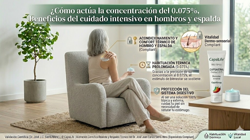 Disfrutando del apoyo intensivo con 0.075% para el confort de la espalda.